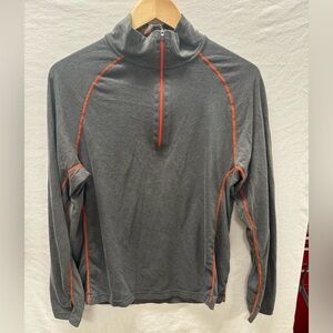 Gray and Orange Cloudveil 1/4 Zip Lightweight Activewear Top - size medium